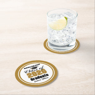 Dessous-de-verre Rond En Papier Fête de remise des diplômes de la promotion 2026 e