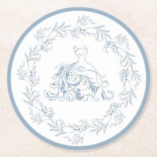 Dessous-de-verre Rond En Papier Fête des mariées - Elégant Dessous de verre en pap