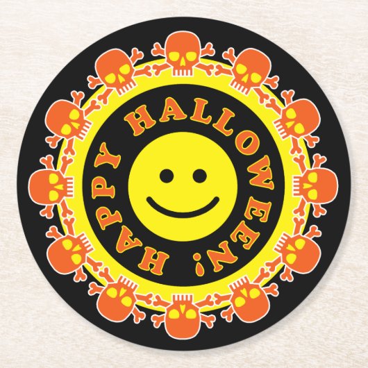 Dessous-de-verre Rond En Papier Fête d'Halloween (Devant)