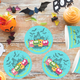 Dessous-de-verre Rond En Papier Fête d'Halloween Enfants Petits Monstres