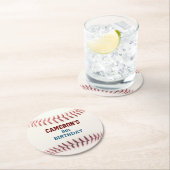 Dessous-de-verre Rond En Papier Fête du baseball (En situation)