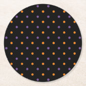 Dessous-de-verre Rond En Papier Fête pois d'Halloween orange violet noir (Devant)