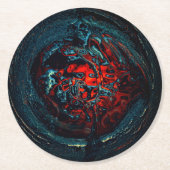 Dessous-de-verre Rond En Papier Feu rouge d'enfer océanique (Devant)