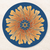 Dessous-de-verre Rond En Papier Feuille de chêne et Rosette d'maïs (Devant)