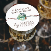 Dessous-de-verre Rond En Papier Feuille de Monstera Brun Vert Tropical Rustique