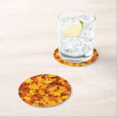 Dessous-de-verre Rond En Papier Feuilles d'automne (En situation)