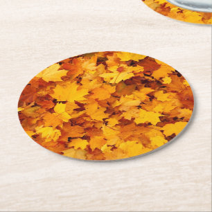 Dessous-de-verre Rond En Papier Feuilles d'automne