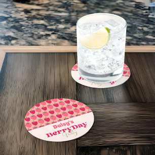 Dessous-de-verre Rond En Papier Fields fraises délicieux Anniversaire