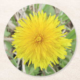 Dessous-de-verre Rond En Papier Fier Dandelion Fleur.