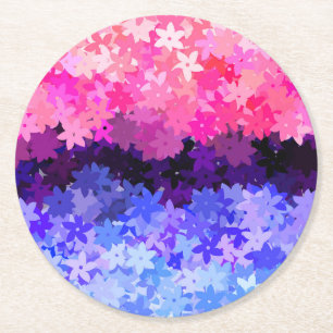 Dessous-de-verre Rond En Papier Fière Omnisexualité Groovy Boho Excentrique Floral