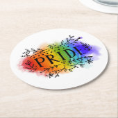 Dessous-de-verre Rond En Papier Fierté en aquarelle (Incliné)