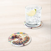 Dessous-de-verre Rond En Papier Fiesta Dancing Doll (#1) Paper Coaster Sets (En situation)