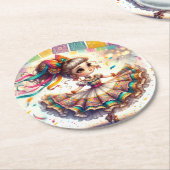 Dessous-de-verre Rond En Papier Fiesta Dancing Doll (#1) Paper Coaster Sets (Incliné)
