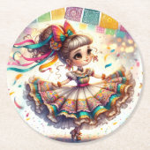 Dessous-de-verre Rond En Papier Fiesta Dancing Doll (#1) Paper Coaster Sets (Devant)
