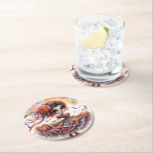 Dessous-de-verre Rond En Papier Fiesta Dancing Doll (#8) Paper Coaster Sets (En situation)