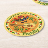 Dessous-de-verre Rond En Papier Fiesta espagnole Nom personnalisé Fun Cinco De May (Incliné)