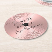 Dessous-de-verre Rond En Papier Fille rose poli chaux (Incliné)