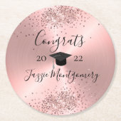 Dessous-de-verre Rond En Papier Fille rose poli chaux (Devant)