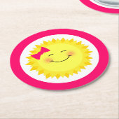 Dessous-de-verre Rond En Papier Fille Sunshine (Incliné)
