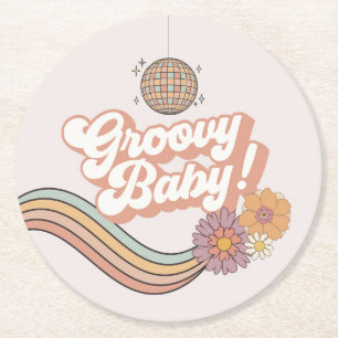 Dessous-de-verre Rond En Papier Five est une Vibe 5e anniversaire plaques de fête