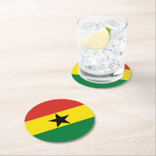Dessous-de-verre Rond En Papier Flag du Ghana