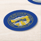 Dessous-de-verre Rond En Papier Flag du Nebraska (Incliné)