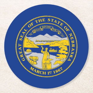 Dessous-de-verre Rond En Papier Flag du Nebraska
