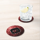 Dessous-de-verre Rond En Papier Flamme rouge foncé Parties scintillant scintille G (En situation)