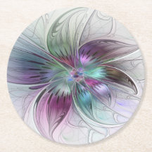 Fleur Abstraite colorée Art moderne floral fractal