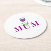 Dessous-de-verre Rond En Papier Fleur mère (Incliné)