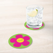 Dessous-de-verre Rond En Papier Fleur mignonne fête d'anniversaire (En situation)