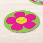 Dessous-de-verre Rond En Papier Fleur mignonne fête d'anniversaire (Incliné)