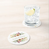 Dessous-de-verre Rond En Papier Fleur sauvage d'automne - Mariage d'aquarelle (En situation)