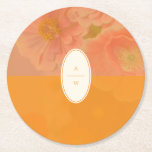 Dessous-de-verre Rond En Papier Fleur sauvage vintage Pink Poppy Mariage Monogramm<br><div class="desc">Ces Dessous de verre Monogrammes Vintages Fleur sauvage Pink Poppy Mariage sont un élégant étalage de fleurs sauvages rose, orange et rouge agrémentés de formes géométriques opaques. Dotés d'une palette de boho intemporelle et d'une typographie classique, ils sont fantaisistes, colorés et sophistiqués. Des ajouts parfaits à votre paysage de table...</div>
