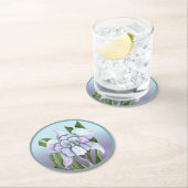 Dessous-de-verre Rond En Papier Fleur Smeraldo (En situation)