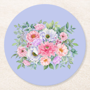 Dessous-de-verre Rond En Papier Fleurs de Jardin d'été délicieuses