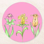 Dessous-de-verre Rond En Papier Fleurs de printemps Pastel (Devant)