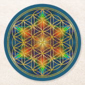 Dessous-de-verre Rond En Papier FLEURS DE VIE - Fleur fractale 1 (Devant)