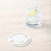 Dessous-de-verre Rond En Papier Flight forever Plane Travelling theme Wedding (En situation)