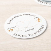 Dessous-de-verre Rond En Papier Flight forever Plane Travelling theme Wedding (Incliné)
