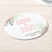 Dessous-de-verre Rond En Papier Floral peint (Incliné)