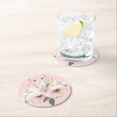 Dessous-de-verre Rond En Papier Flore nuptiale (En situation)