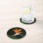 Dessous-de-verre Rond En Papier Flower tropical orange paradise (En situation)