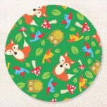 Dessous-de-verre Rond En Papier Forest Friends Woodland Cute Kid's Birthday Party<br><div class="desc">Ce thème d'amies de la forêt adorable est parfait pour la fête du 1er anniversaire de votre enfant ! Idéal pour un enfant mignon né au printemps,  ou un petit qui aime les animaux. Un thème de fête d'anniversaire adapté à une aventure boisée!</div>
