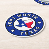 Dessous-de-verre Rond En Papier Fort Worth Texas (Incliné)
