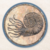 Dessous-de-verre Rond En Papier Fossile ammonite (Devant)