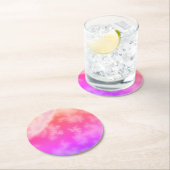 Dessous-de-verre Rond En Papier Fractal (En situation)