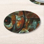 Dessous-de-verre Rond En Papier Fractionner l'art Abstrait (Incliné)