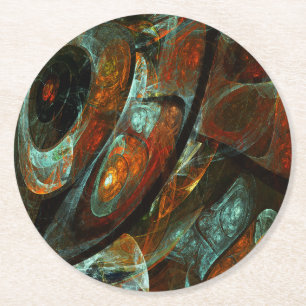 Dessous-de-verre Rond En Papier Fractionner l'art Abstrait