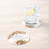 Dessous-de-verre Rond En Papier Fraises aquarelle Je danse (En situation)